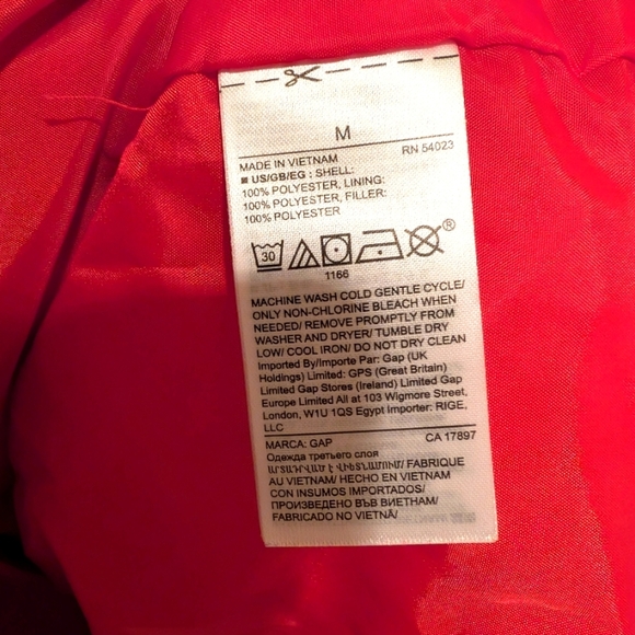 Gap Womens Winter Puffer Jacket Red Size M - Picture 5 of 7